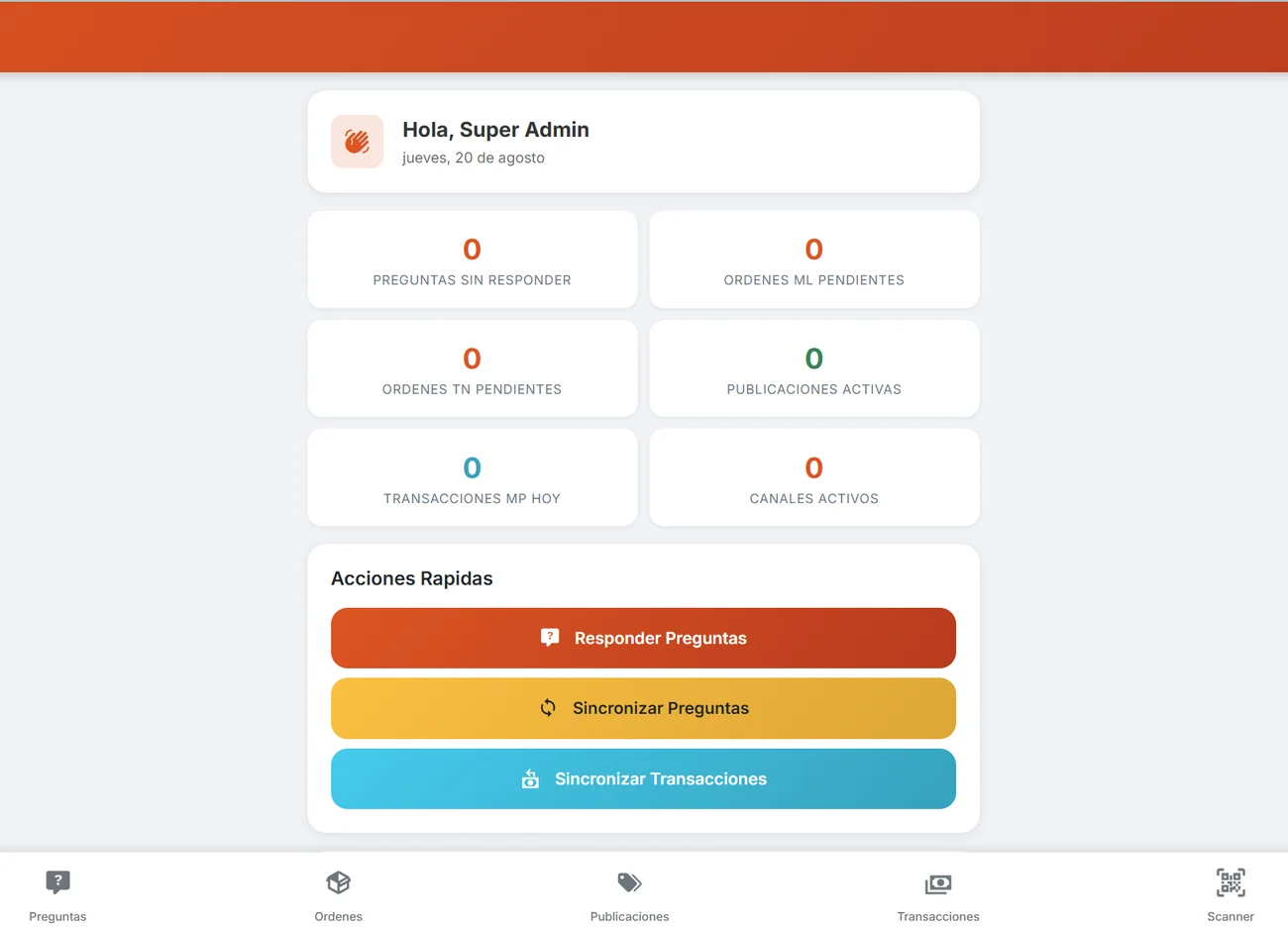 Pantalla de PDA Marketplace